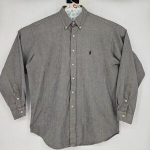 Vintage Ralph Lauren Blaire Shirt Mens Large Button Down Houndstooth Long Sleeve